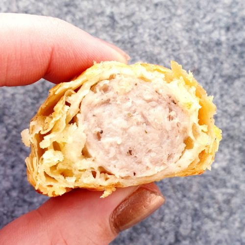 Sausage roll sausage meat wrapped in layers of crisp by Greggs