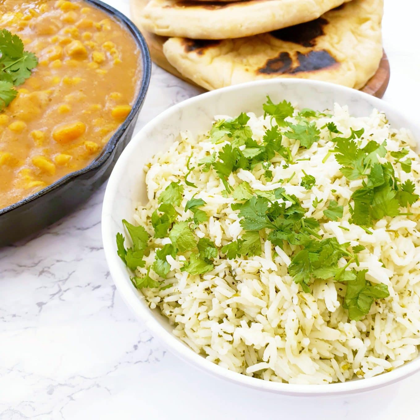 Easy Green Rice (Coriander & Garlic) Feast Glorious Feast