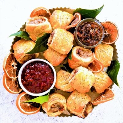Christmas Sausage Rolls with Cranberry & Chestnut
