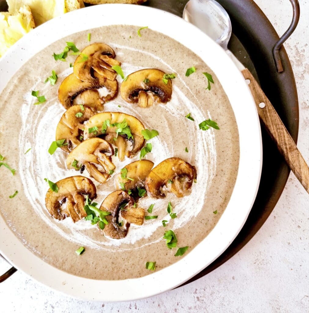 Creamy Garlic Mushroom Soup Feast Glorious Feast 9417