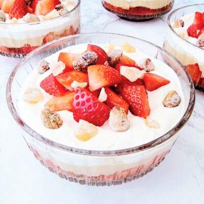 Individual Cheat’s Strawberry & Ginger Coronation Trifles