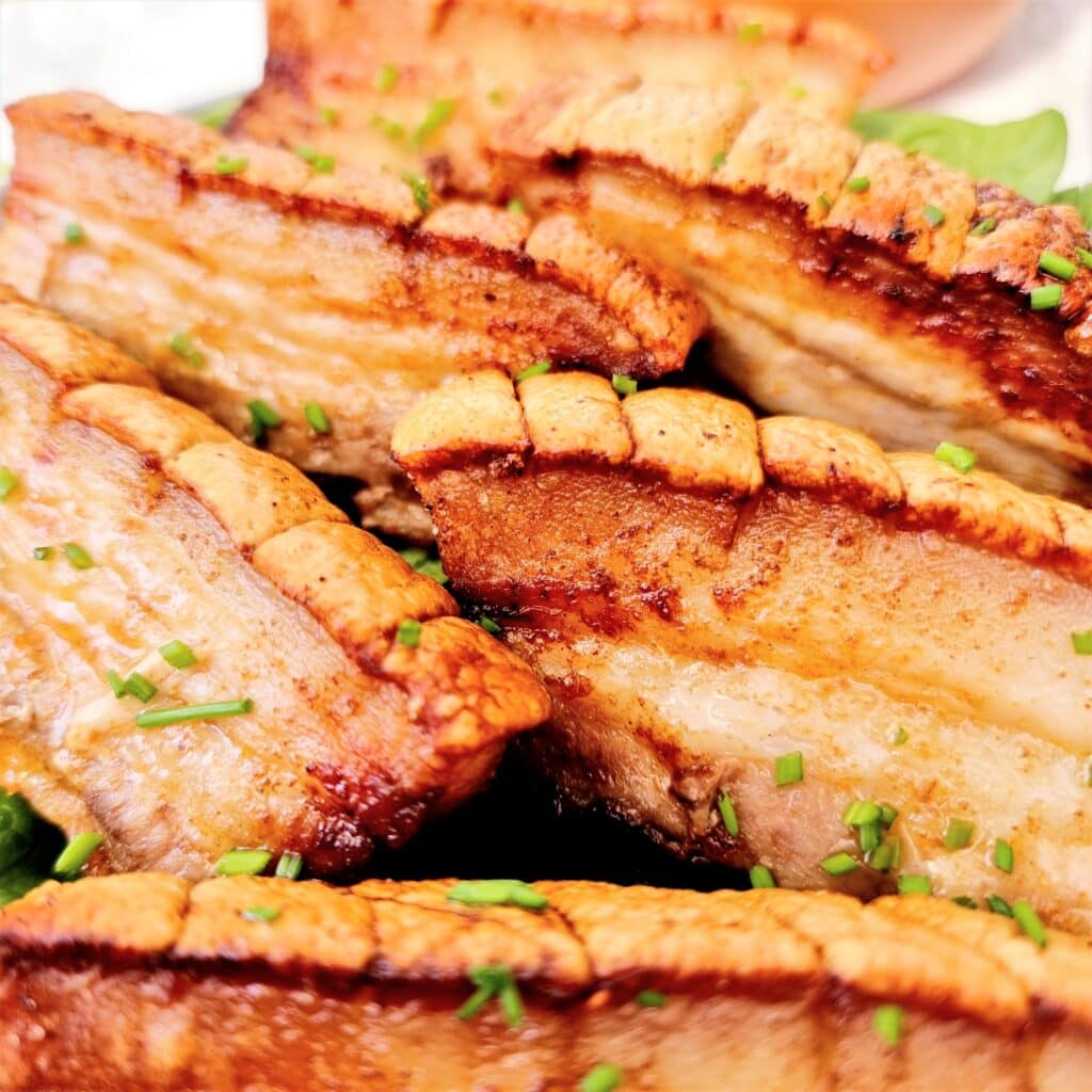 How to Air Fry Rind-On Pork Belly Strips – Feast Glorious Feast
