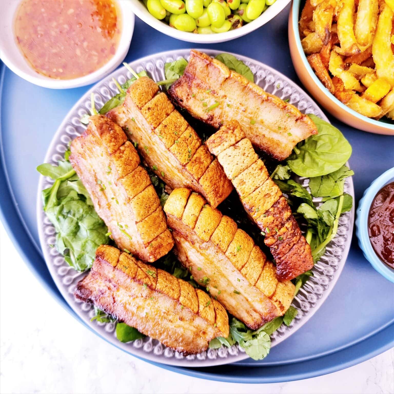 How to Air Fry Rind-On Pork Belly Strips – Feast Glorious Feast