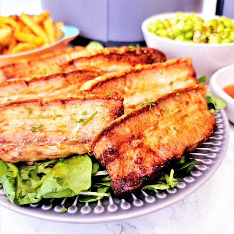 How to Air Fry Rind-On Pork Belly Strips – Feast Glorious Feast